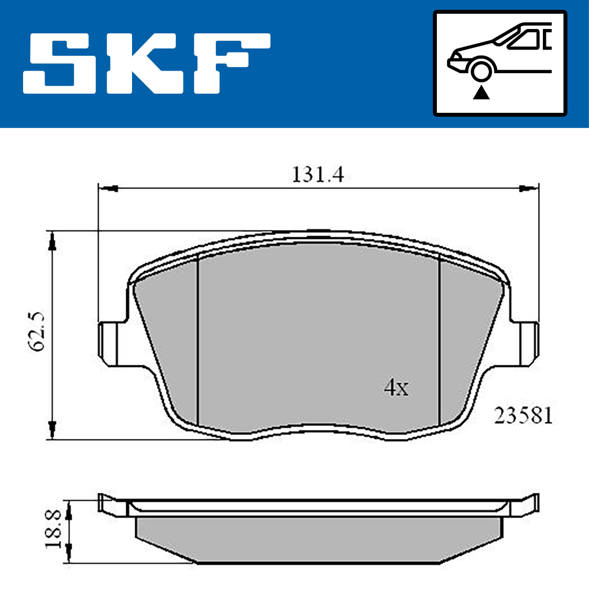 Set placute frana,frana disc VKBP 80517 SKF